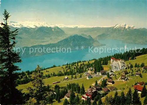 AK / Ansichtskarte Rigi_Kaltbad mit Vierwaldstaettersee Buergenstock Pilatus Rigi_Kaltbad