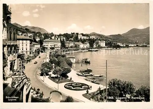 AK / Ansichtskarte Lugano_TI Paradiso Seepromenade Lugano_TI