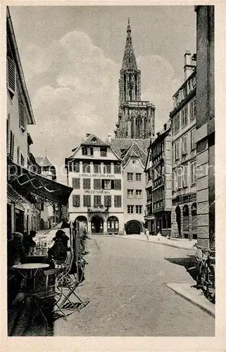 AK / Ansichtskarte Strasbourg_Alsace Marche du Cochon au Lait Cathedrale Ferkelmarkt Muenster Strasbourg Alsace