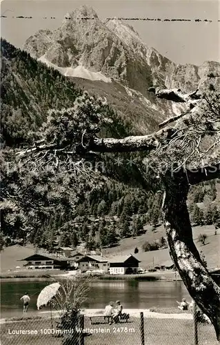 AK / Ansichtskarte Lautersee_Mittenwald Uferpartie am See mit Wetterstein Lautersee Mittenwald