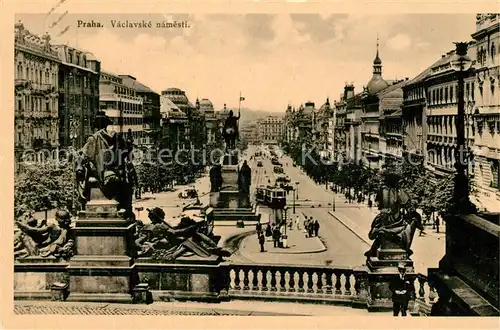 AK / Ansichtskarte Prag_Prahy_Prague Wenzelsplatz Denkmal Prag_Prahy_Prague