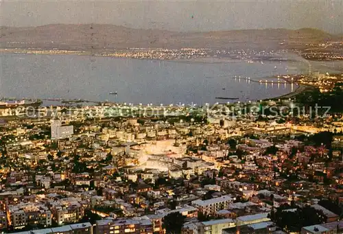 AK / Ansichtskarte Haifa at night aerial view Haifa