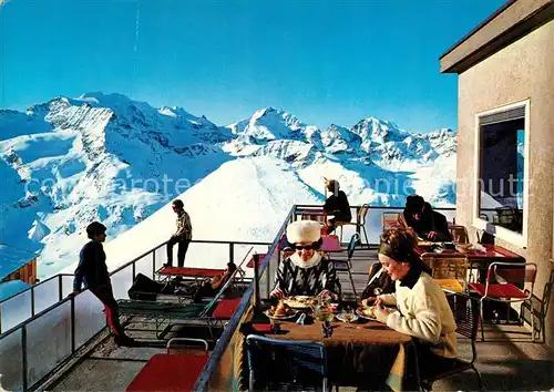 AK / Ansichtskarte Pontresina Sonnenterrasse Panoramarestaurant Piz Lagalb Fernsicht Alpen Pontresina