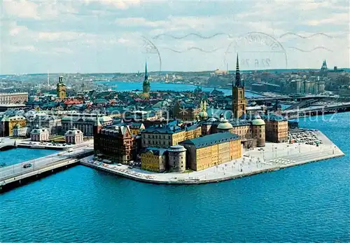 AK / Ansichtskarte Stockholm View from the City Hall Tower over Riddarholmen and the Old Town Stockholm