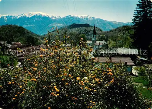 AK / Ansichtskarte Arcegno Ortsmotiv mit Kirche im Fruehling Alpen Arcegno