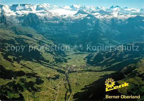 AK / Ansichtskarte Lenk_Simmental Berner Oberland mit Wildstrubel und Walliser Alpen Fliegeraufnahme Lenk Simmental
