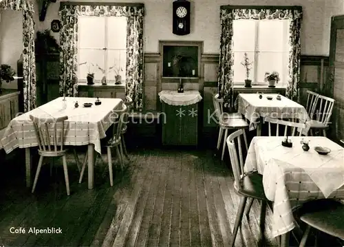 AK / Ansichtskarte Siegsdorf_Oberbayern Cafe Alpenblick Gastraum Siegsdorf Oberbayern