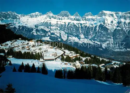 AK / Ansichtskarte Flumserberg_Flums Oberberg Mittenwald Gauenpark Wintersportplatz Alpen mit Churfirsten Flumserberg Flums