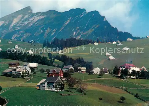 AK / Ansichtskarte Amden_SG Panorama mit Chrischonaheim Kurheim Erholungsheim mit Leistkamm Amden_SG