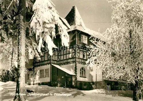 AK / Ansichtskarte Finsterbergen FDGB Heim Spiessberghaus im Winter Finsterbergen