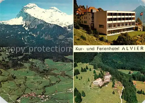 AK / Ansichtskarte Oberschan Kurhotel Ferienhotel Alvier Fliegeraufnahme Oberschan