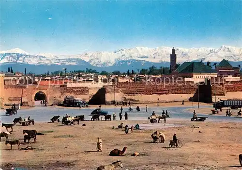 AK / Ansichtskarte Marrakech_Marrakesch Panorama a Bab Doukkala Marrakech Marrakesch