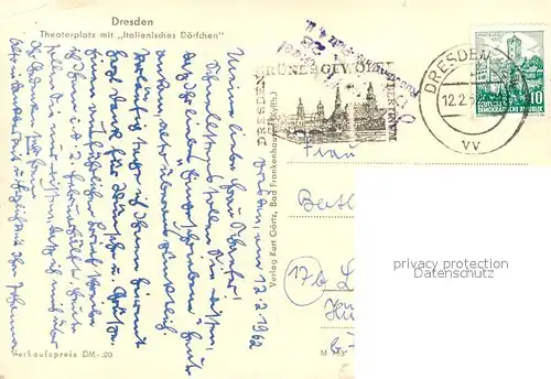 AK / Ansichtskarte Dresden Theaterplatz mit Italienisches Doerfchen Dresden