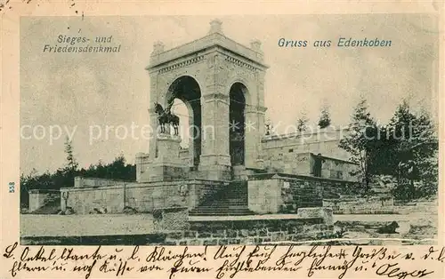 AK / Ansichtskarte Edenkoben Sieges und Friedensdenkmal Edenkoben