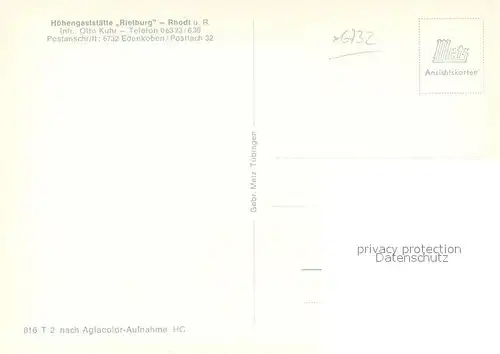 AK / Ansichtskarte Edenkoben Hoehengaststaette Rietburg Gastraum Edenkoben