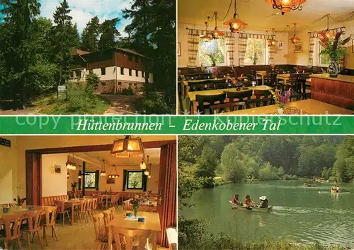 AK / Ansichtskarte Edenkoben Huettenbrunnen Gastraeume Gondelteich Edenkoben