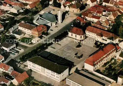AK / Ansichtskarte Hassloch_Pfalz Fliegeraufnahme mit Schillerschule und Luther Kirche Hassloch Pfalz