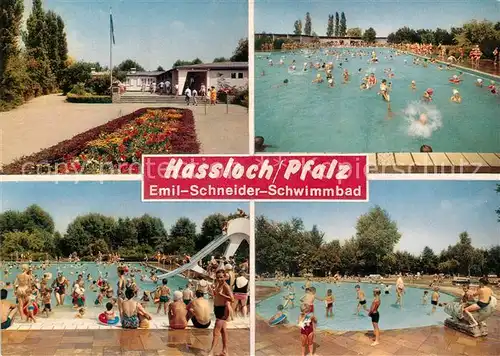 AK / Ansichtskarte Hassloch_Pfalz Emil Schneider Schwimmbad Hassloch Pfalz
