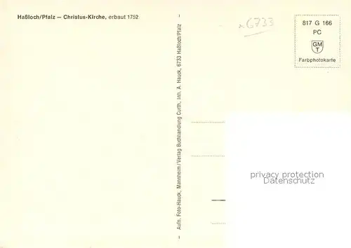 AK / Ansichtskarte Hassloch_Pfalz Christus Kirche Hassloch Pfalz