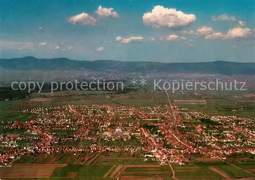 AK / Ansichtskarte Hassloch_Pfalz Fliegeraufnahme mit Haardtgebirge Hassloch Pfalz