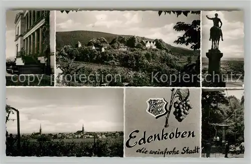AK / Ansichtskarte Edenkoben Theater Panorama Reiterdenkmal Sessellift Edenkoben