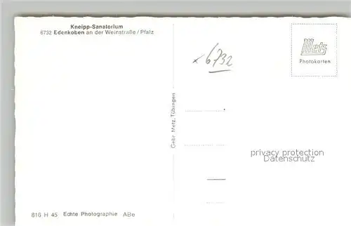 AK / Ansichtskarte Edenkoben Kneipp Sanatorium Edenkoben