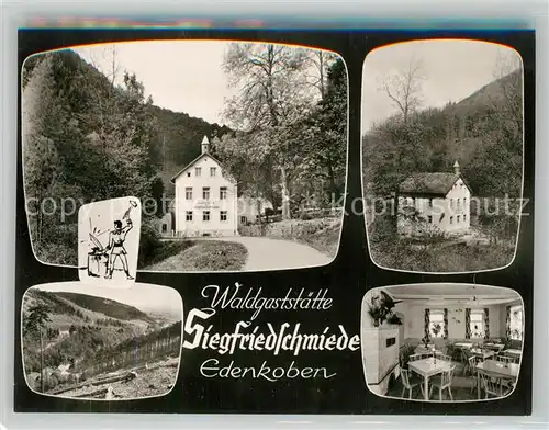 AK / Ansichtskarte Edenkoben Waldgaststaette Siegfriedschmiede Gaststube Panorama Edenkoben