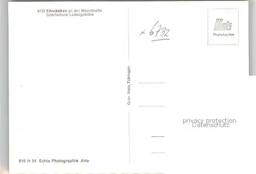 AK / Ansichtskarte Edenkoben Sportschule Ludwigshoehe Edenkoben
