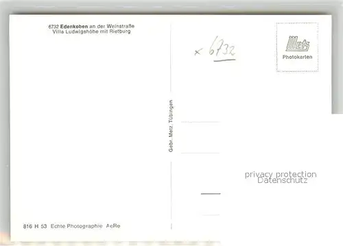 AK / Ansichtskarte Edenkoben Villa Ludwigshoehe mit Rietburg Edenkoben