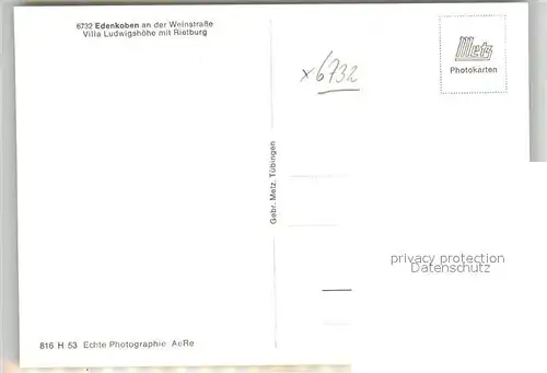 AK / Ansichtskarte Edenkoben Villa Ludwigsburg mit Rietburg Edenkoben