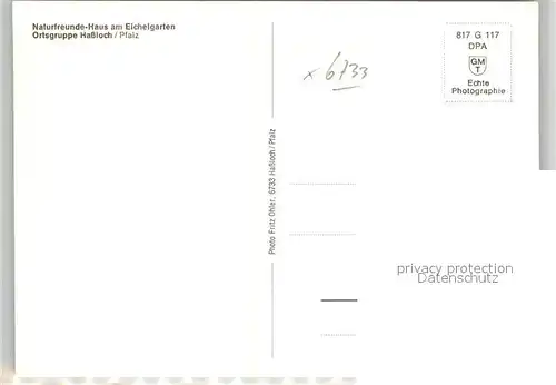 AK / Ansichtskarte Hassloch_Pfalz Naturfreundehaus am Eichelgarten Hassloch Pfalz