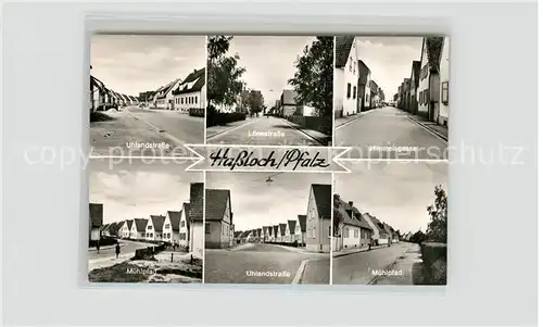 AK / Ansichtskarte Hassloch_Pfalz Uhlandstr Loensstr Himmelsgasse Muehlpfad  Hassloch Pfalz