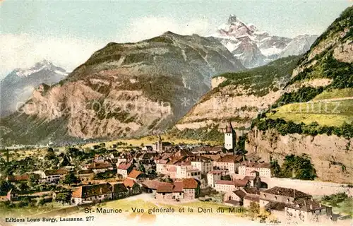 AK / Ansichtskarte Maurice_Frankreich_St Panorama Kirche Dent du Midi Maurice_Frankreich_St