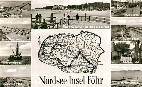 AK / Ansichtskarte Insel_Foehr Wyk Krabbenfischer Friesentracht  Insel_Foehr