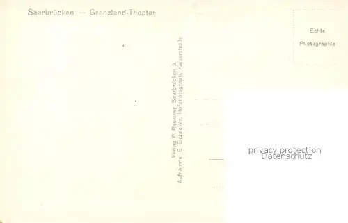 AK / Ansichtskarte Saarbruecken Grenzland Theater  Saarbruecken