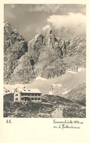 AK / Ansichtskarte Lamsenjochhuette Karwendel Huettenturm  Lamsenjochhuette