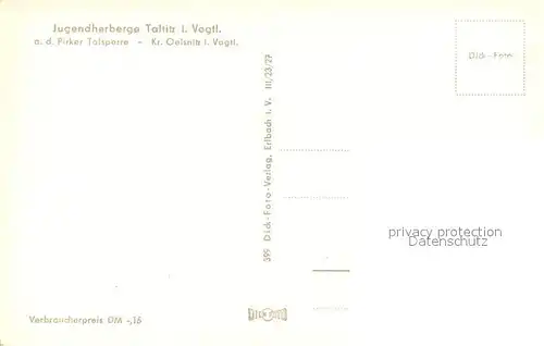 AK / Ansichtskarte Taltitz_Oelsnitz_Vogtland Jugendherberge  Taltitz_Oelsnitz_Vogtland