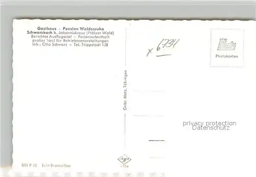 AK / Ansichtskarte Schwarzbach_Johanniskreuz Saal Gaststube Burgalbweiher Ludwigsturm Pferdbrunnerweiher Schwarzbach Johanniskreuz