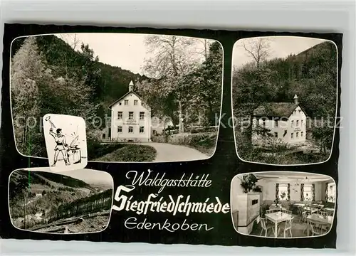 AK / Ansichtskarte Edenkoben Waldgaststaette Siegfriedschmiede Gaststube Edenkoben