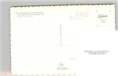 AK / Ansichtskarte Hassloch_Pfalz Blasorchester des Musikvereins Hassloch Hassloch Pfalz