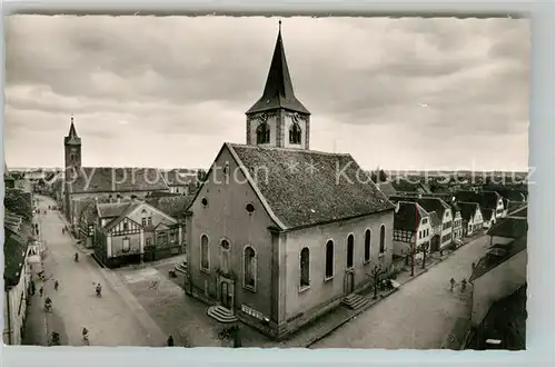 AK / Ansichtskarte Hassloch_Pfalz Lang und Kirchgasse mit Kirche Hassloch Pfalz