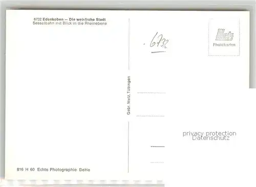 AK / Ansichtskarte Edenkoben Sesselbahn mit Blick in die Rheinebene Edenkoben