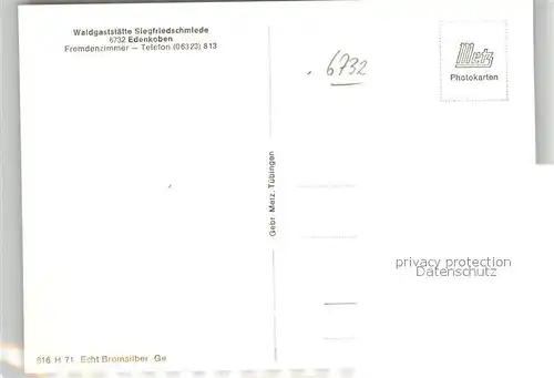 AK / Ansichtskarte Edenkoben Waldgaststaette Siegfriedschmiede Gaststube Edenkoben