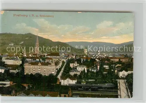 AK / Ansichtskarte Freiburg_Breisgau mit Schlossberg Freiburg Breisgau
