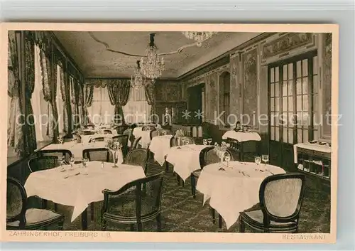 AK / Ansichtskarte Freiburg_Breisgau Hotel Zaehringerhof Gastraum Freiburg Breisgau