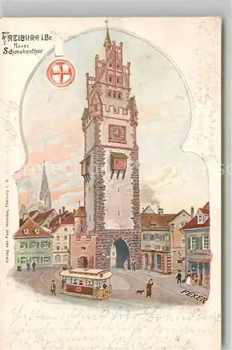 AK / Ansichtskarte Freiburg_Breisgau Neues Schwabenthor Freiburg Breisgau