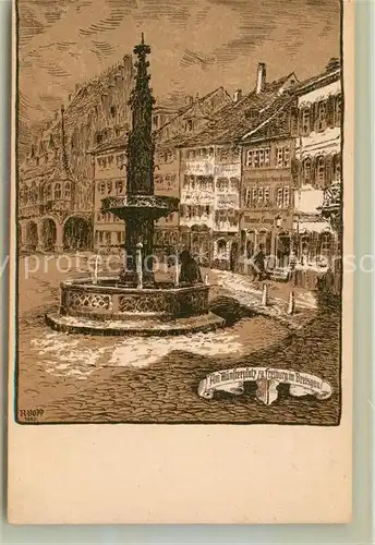 AK / Ansichtskarte Freiburg_Breisgau Muensterplatz Brunnen Freiburg Breisgau