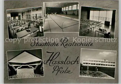 AK / Ansichtskarte Hassloch_Pfalz Staatliche Realschule Unterrichtsraeume Sporthalle Hassloch Pfalz