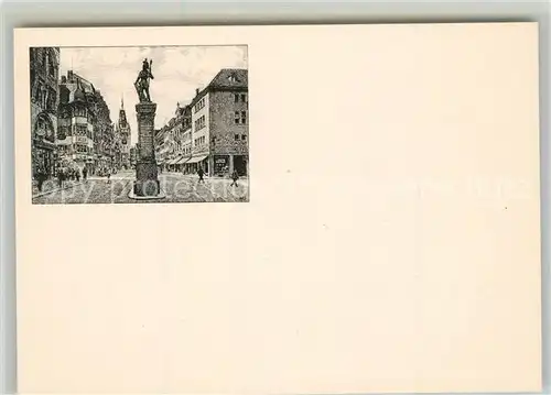 AK / Ansichtskarte Freiburg_Breisgau Adolf Hitler Strasse mit Bertoldsbrunnen Freiburg Breisgau
