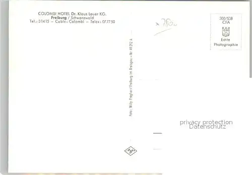 AK / Ansichtskarte Freiburg_Breisgau Colombi Hotel Freiburg Breisgau